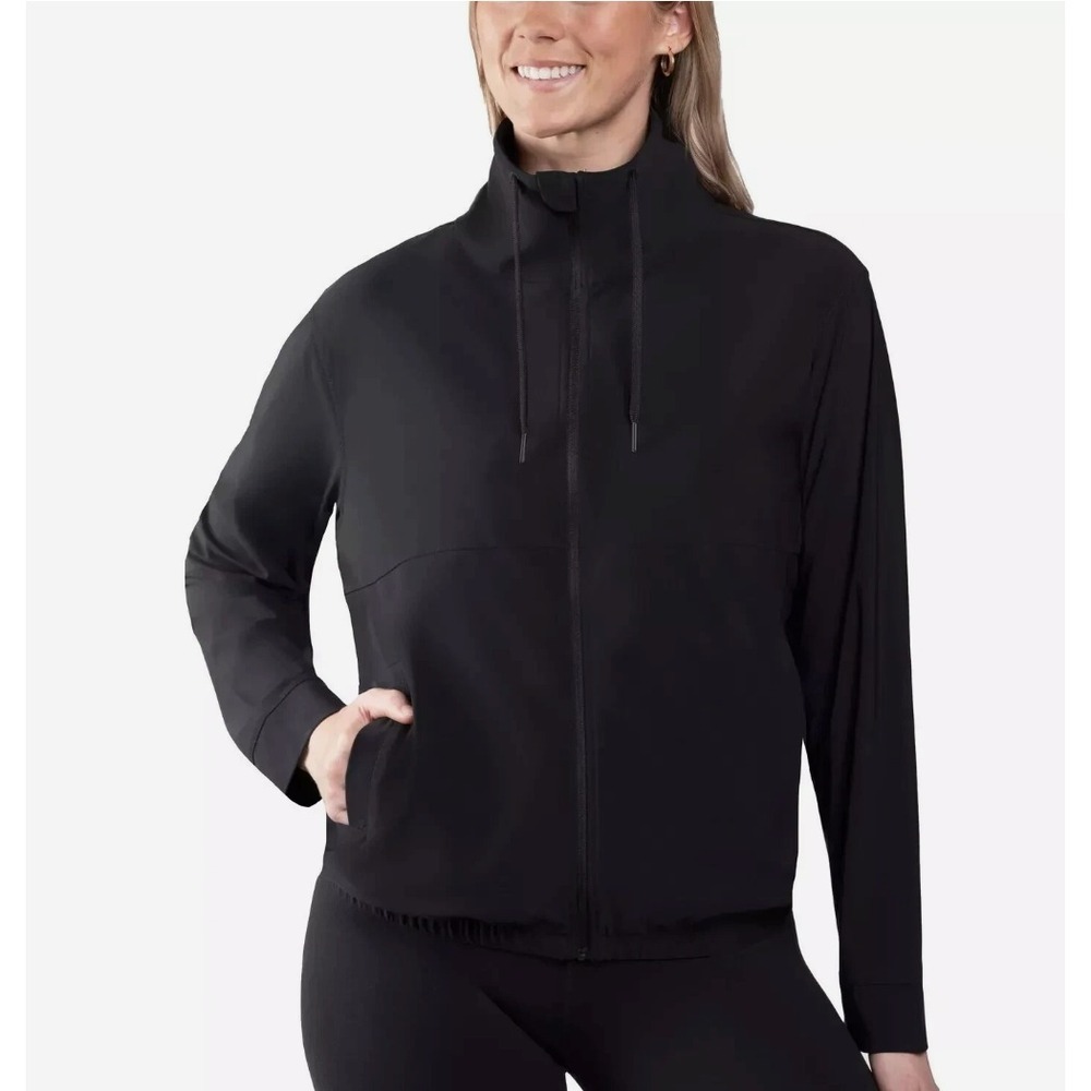Kirkland Signature Full Zip Active Jacket Women S Black Stretch Quick Dry Travel